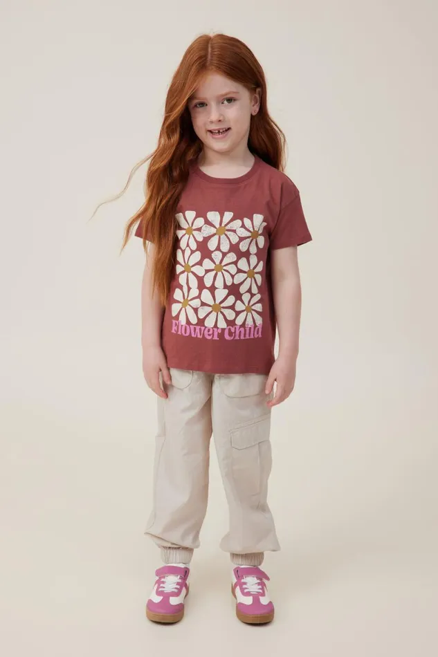 Girls 214 Tops and TShirts Cotton On Poppy Short Sleeve Print Tee Hennaflower Child