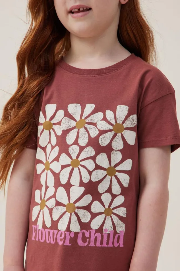 Girls 214 Tops and TShirts Cotton On Poppy Short Sleeve Print Tee Hennaflower Child
