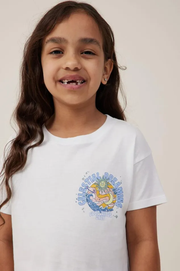 Girls 214 Tops and TShirts Cotton On Poppy Short Sleeve Print Tee Vanillacelestial Dreamer