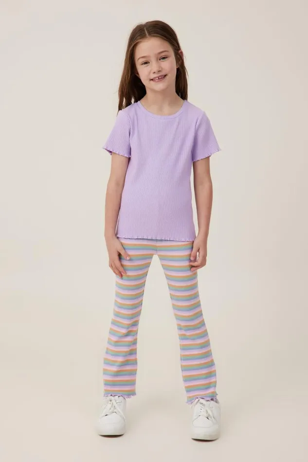 Girls 214 Tops and TShirts Cotton On Raya Rib Baby Tee Lilac Drop Rib