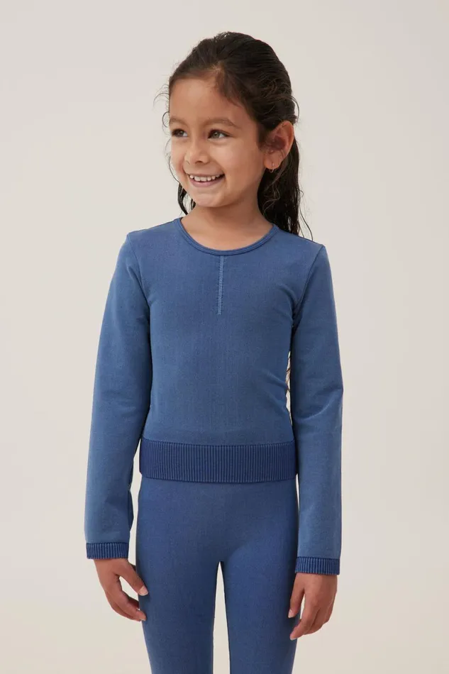 Girls 214 Tops and TShirts Cotton On Summer Long Sleeve Top In The Navy Wash
