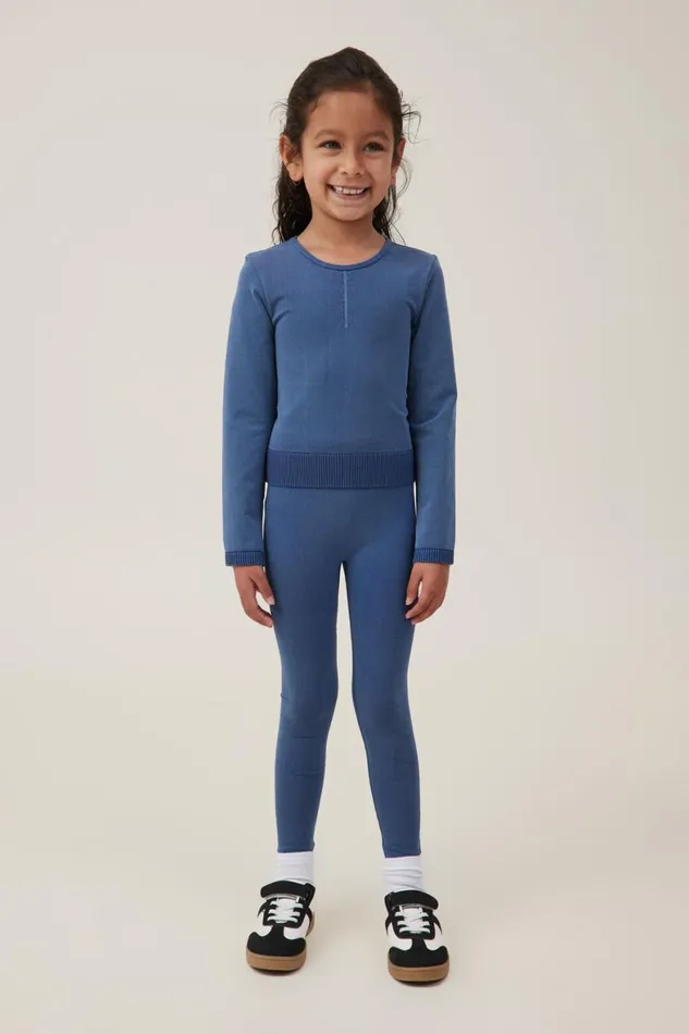 Girls 214 Tops and TShirts Cotton On Summer Long Sleeve Top In The Navy Wash