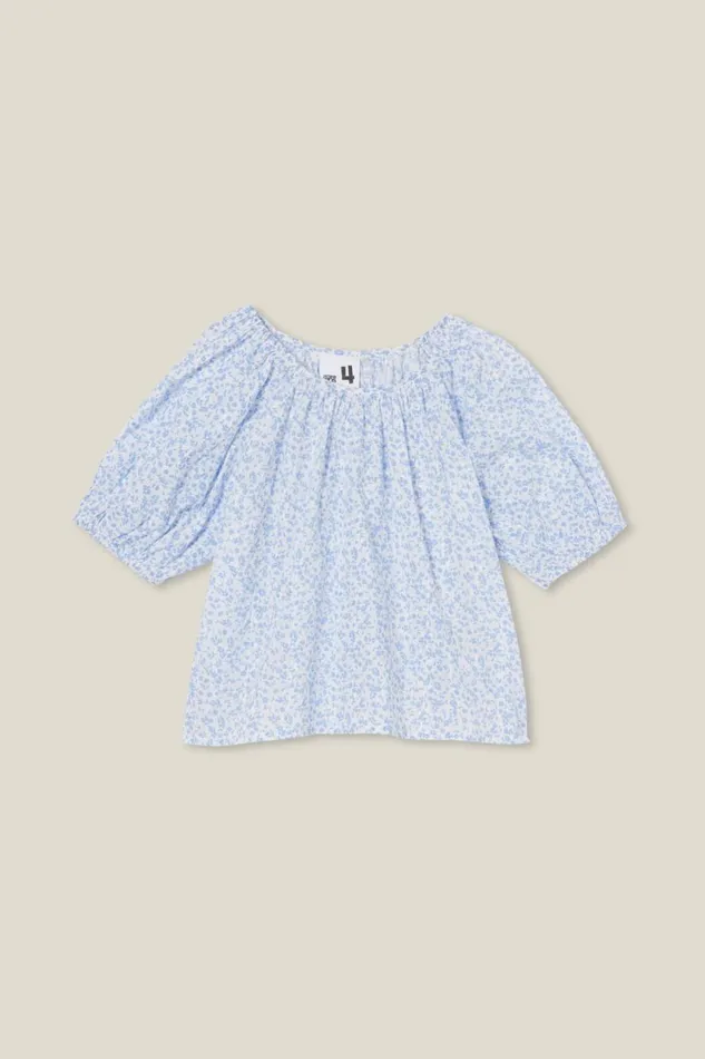 Girls 214 Tops and TShirts Cotton On Willow Short Sleeve Top Vanillaclara Ditsy