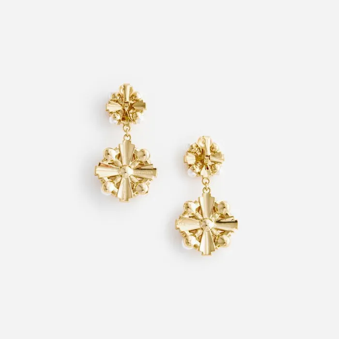 Gold Encrusted Tiered Earrings Women Self Portrait Jewellery Gold Encrusted Tiered Earrings Women Self Portrait Jewellery