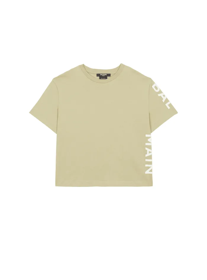 Golden Tshirt Green Kids Balmain