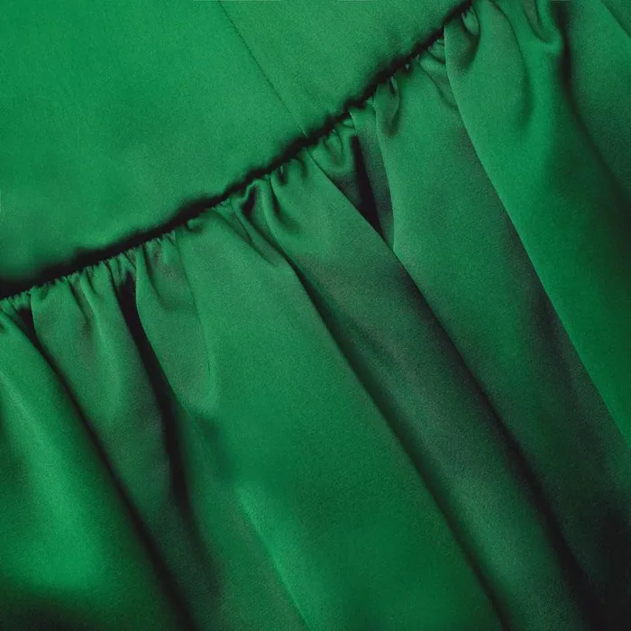 Green Satin Bandeau Maxi Dress Women Self Portrait Dresses