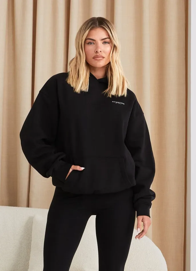 Gym King CoOrds Women Established Relaxed Fit Hood 8211 BlackWhite