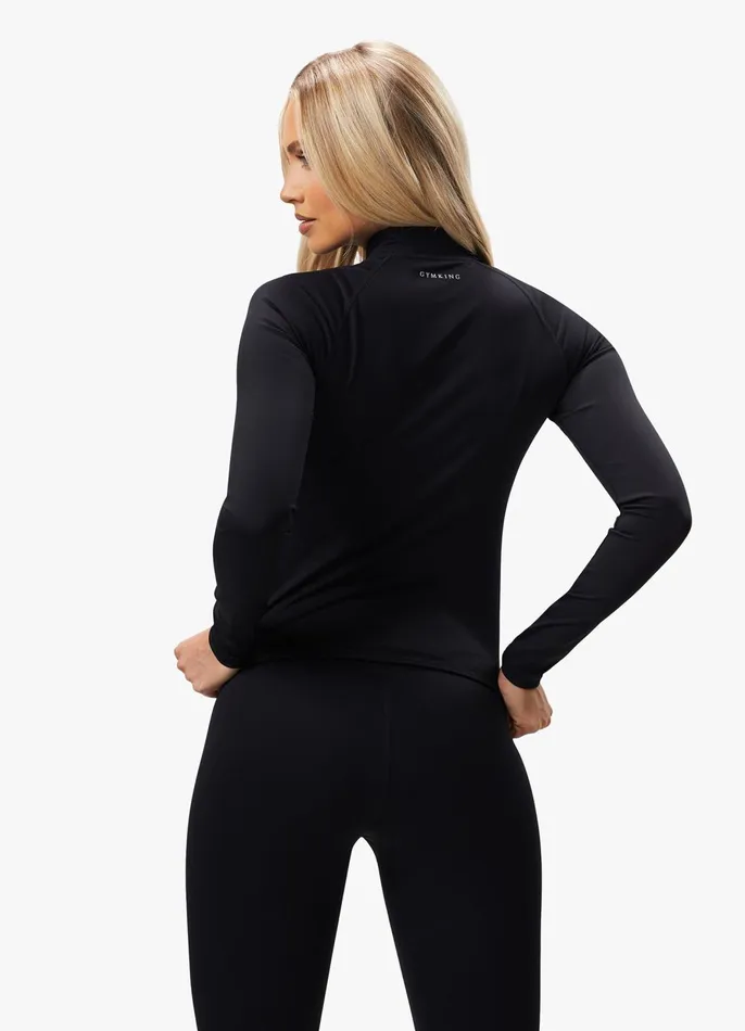 Gym King Gymwear Women 365 Full Zip Funnel 8211 Black