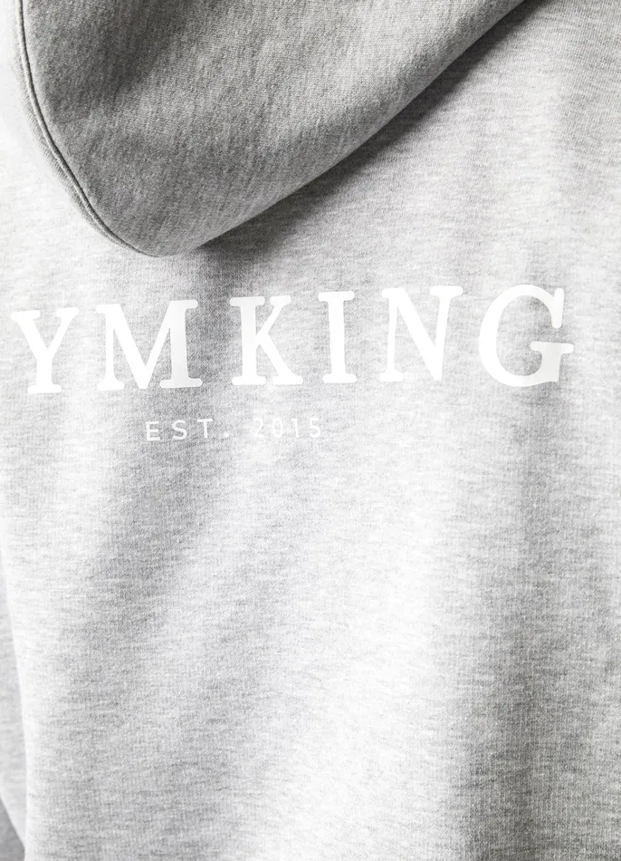 Gym King Sweatshirts and Hoodies Men Established Hood 8211 Light Grey Marl