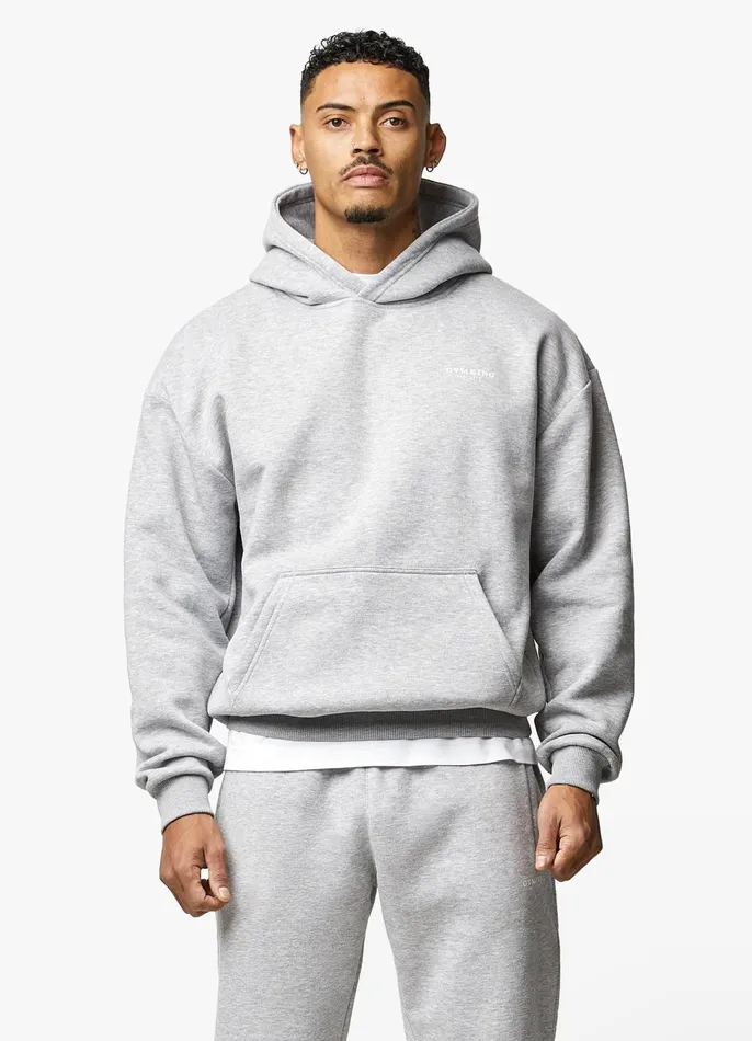 Gym King Sweatshirts and Hoodies Men Established Hood 8211 Light Grey Marl