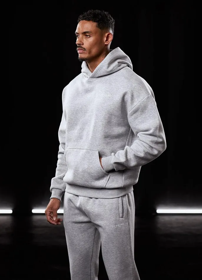 Gym King Sweatshirts and Hoodies Men Established Hood 8211 Light Grey Marl