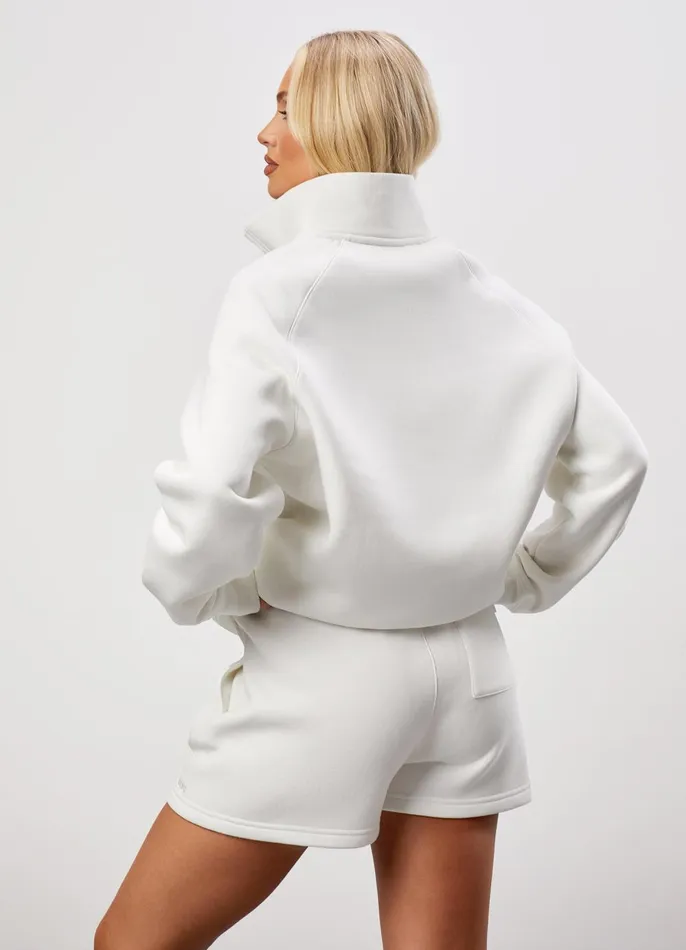 Gym King Sweatshirts and Hoodies Women 365 Raglan Sleeve Funnel 8211 Cream
