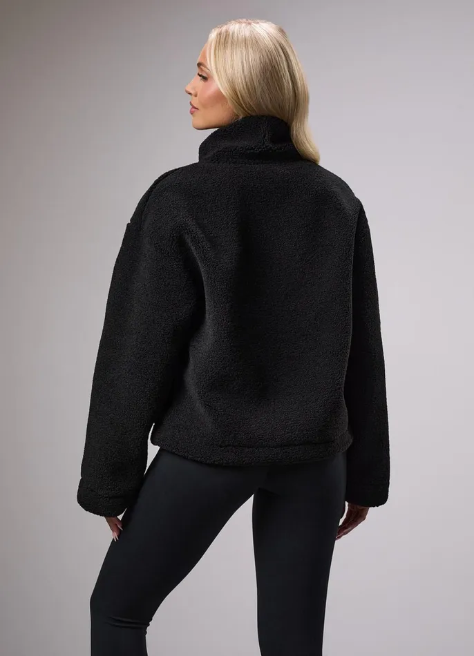 Gym King Sweatshirts and Hoodies Women GKW Sports Luxe 14 Zip Fleece 8211 Black