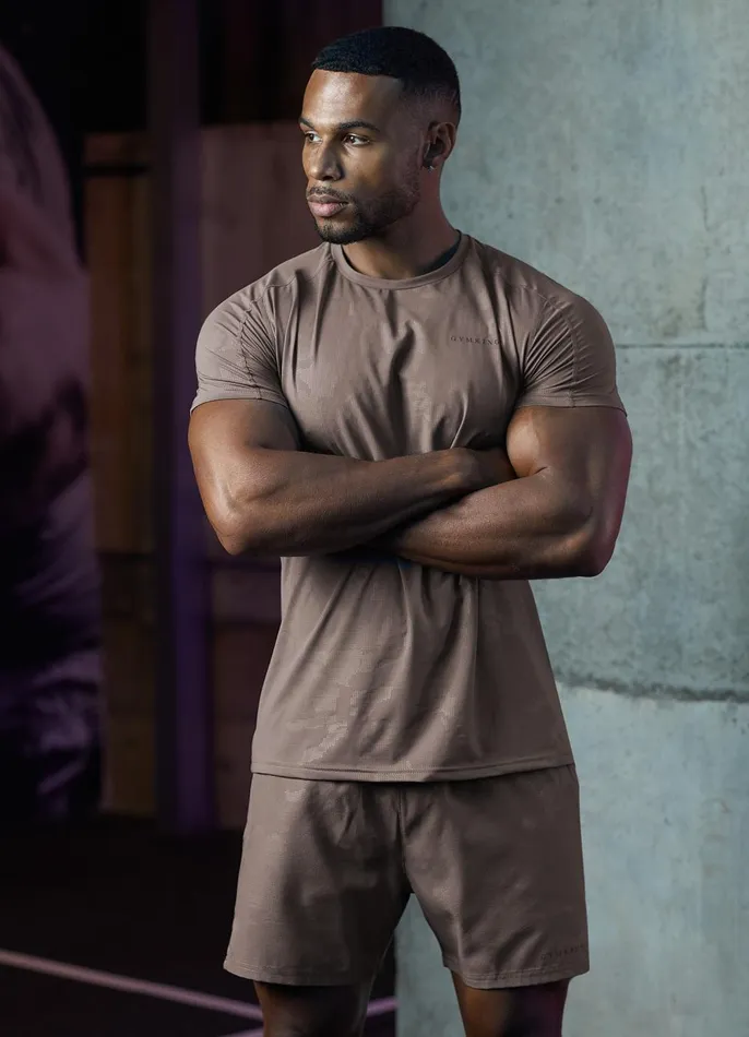 Gym King TShirts Men Debossed Camo Tee 8211 Iron