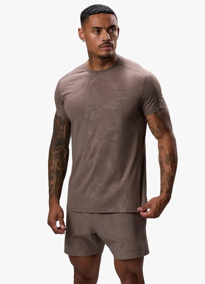 Gym King TShirts Men Debossed Camo Tee 8211 Iron