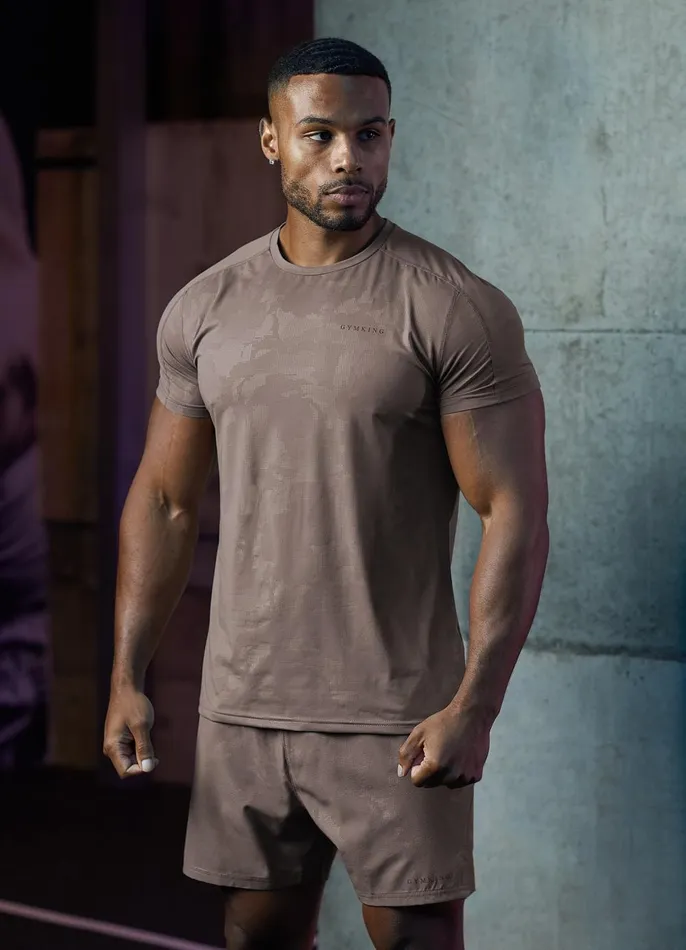 Gym King TShirts Men Debossed Camo Tee 8211 Iron