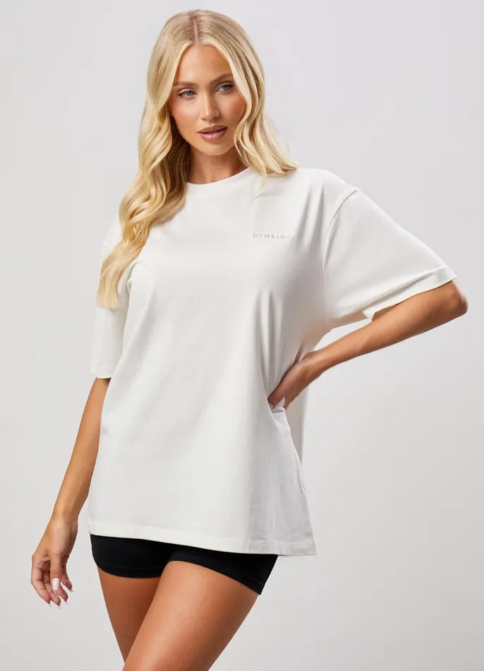 Gym King Tops and TShirts Women 365 Boyfriend Jersey Tee 8211 Cream