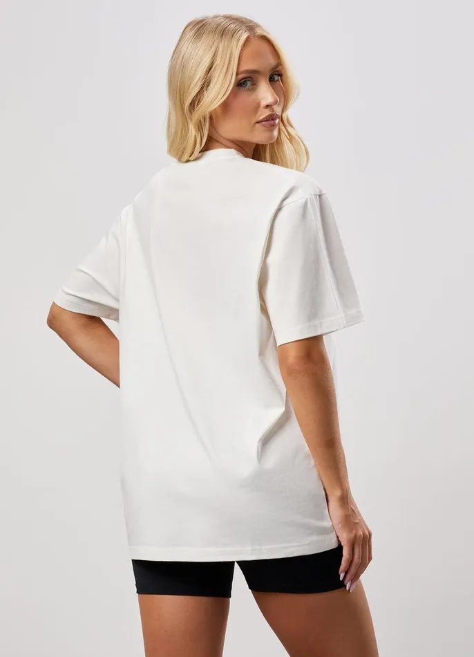 Gym King Tops and TShirts Women 365 Boyfriend Jersey Tee 8211 Cream