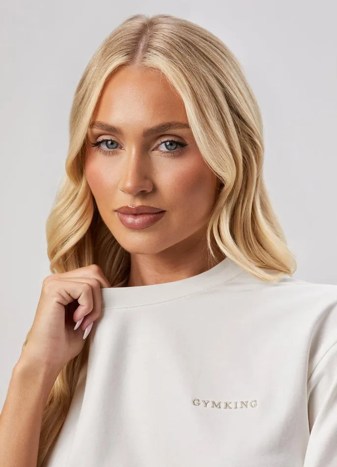 Gym King Tops and TShirts Women 365 Boyfriend Jersey Tee 8211 Cream