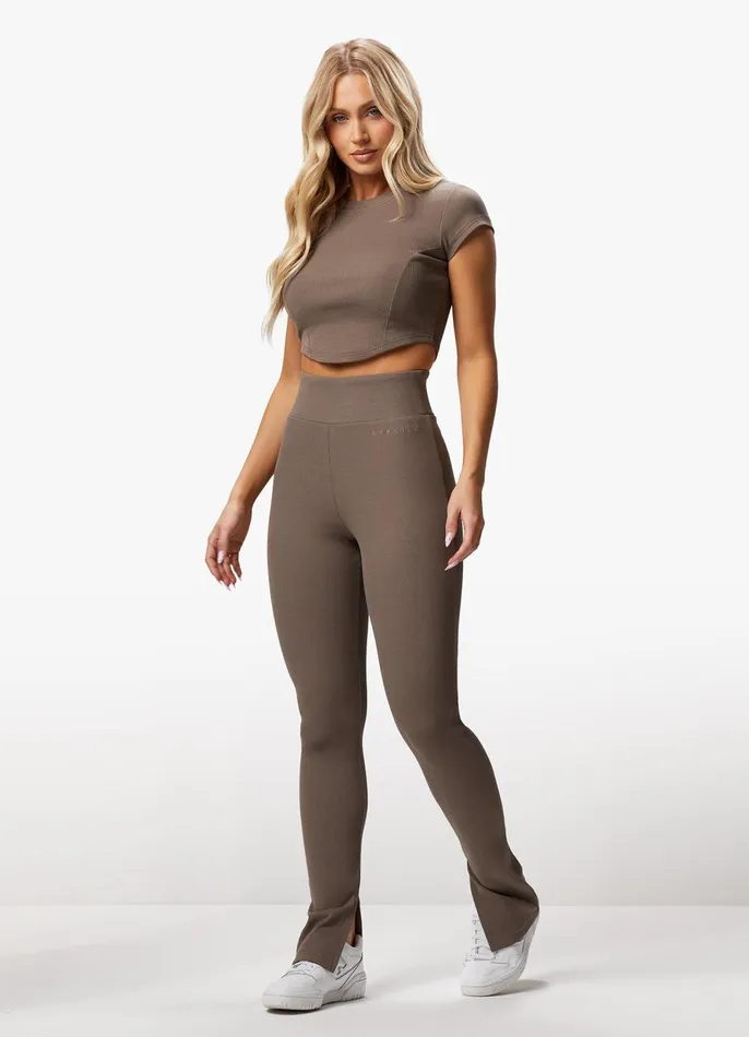 Gym King Tops and TShirts Women Refresh Contoured Rib Top 8211 Deep Mink