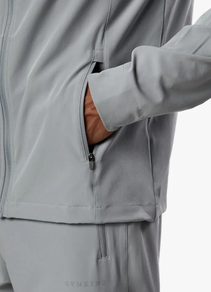 Gym King Tracksuits Men Debossed Camo Woven Tracksuit 8211 Cloudy GreyLake Blue
