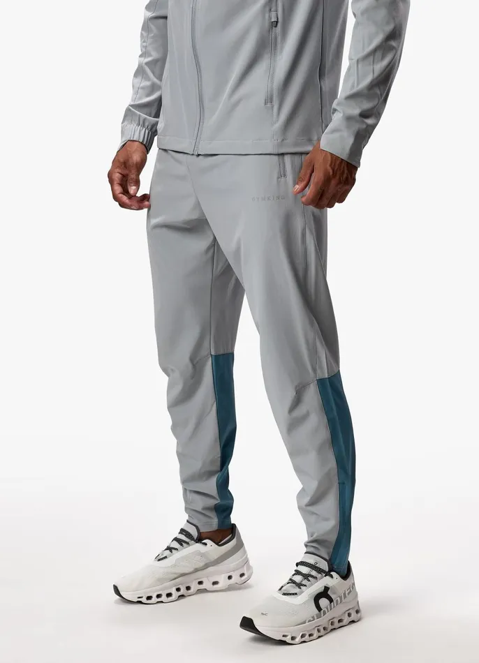 Gym King Tracksuits Men Debossed Camo Woven Tracksuit 8211 Cloudy GreyLake Blue