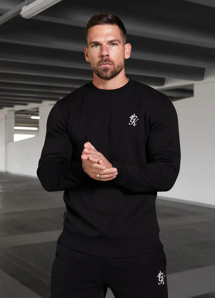 Gym King Tracksuits Men Fundamental Crew Tracksuit 8211 Black