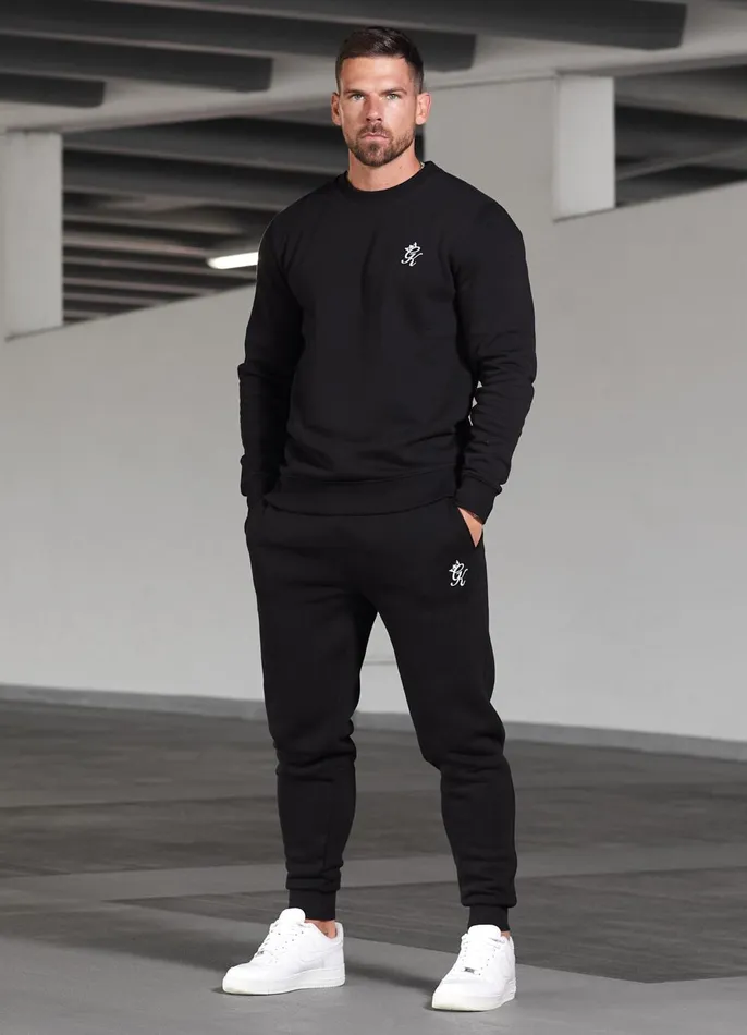 Gym King Tracksuits Men Fundamental Crew Tracksuit 8211 Black