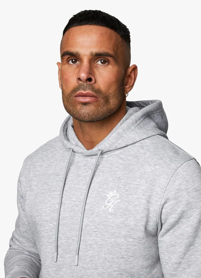 Gym King Tracksuits Men Fundamental Fleece Hood Tracksuit 8211 Grey Marl