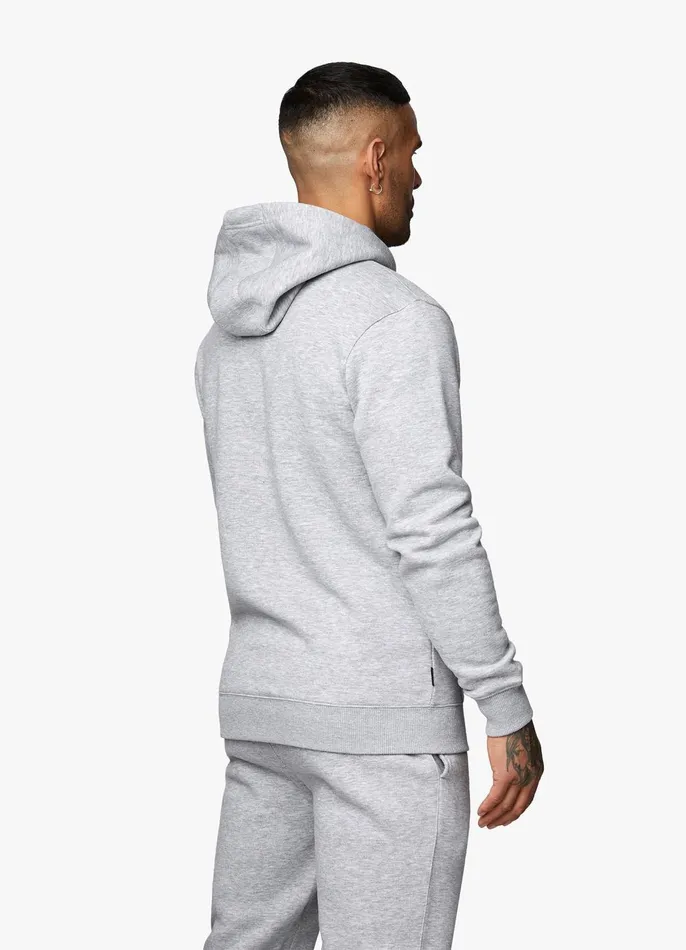 Gym King Tracksuits Men Fundamental Fleece Hood Tracksuit 8211 Grey Marl