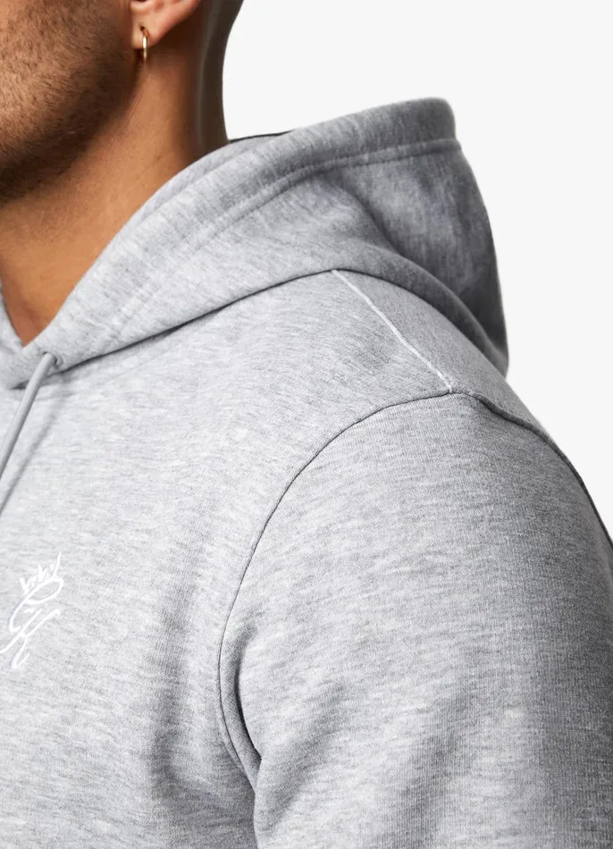 Gym King Tracksuits Men Fundamental Fleece Hood Tracksuit 8211 Grey Marl