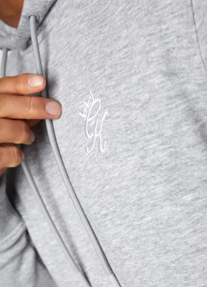 Gym King Tracksuits Men Fundamental Fleece Hood Tracksuit 8211 Grey Marl