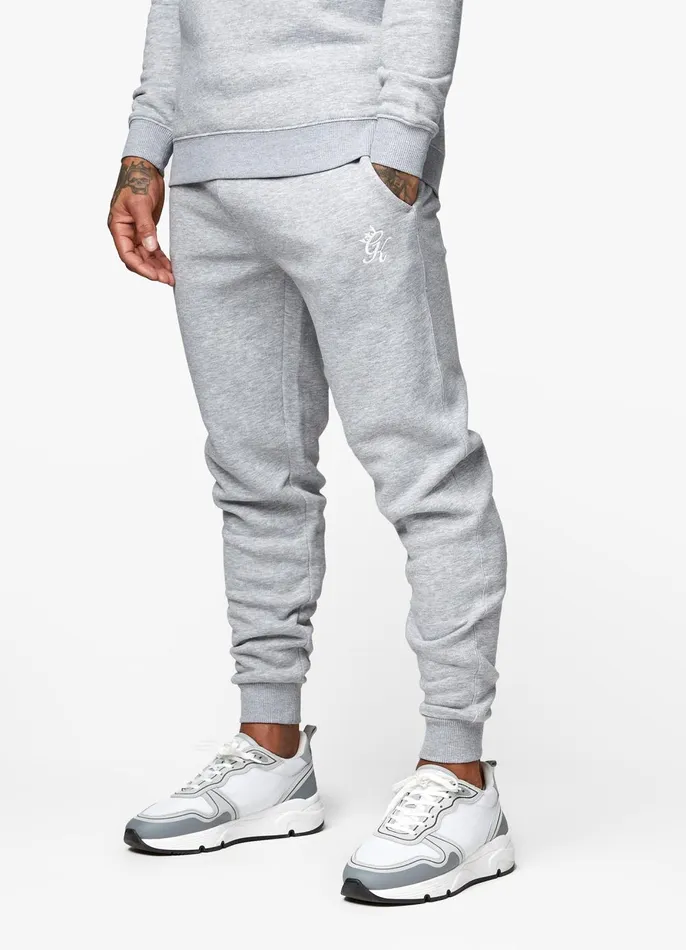 Gym King Tracksuits Men Fundamental Fleece Hood Tracksuit 8211 Grey Marl
