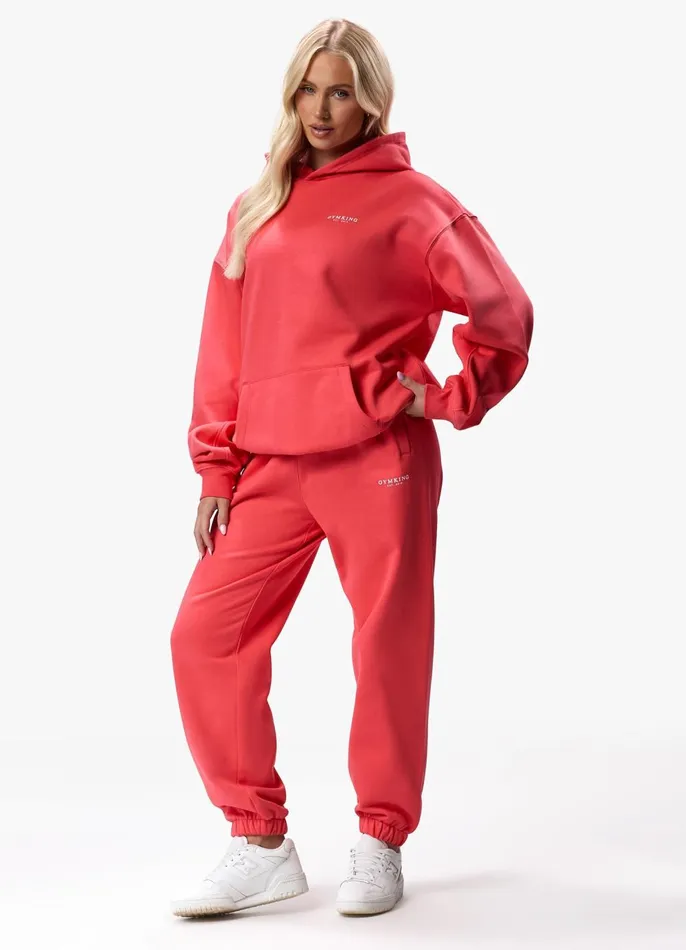 Gym King Tracksuits Women Established Hood Tracksuit 8211 Coral Red