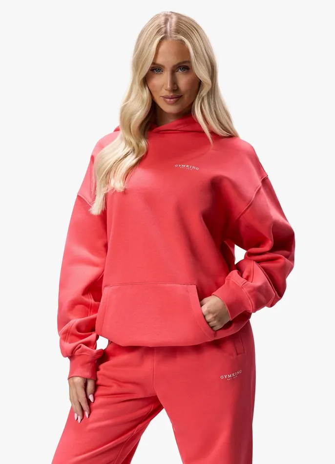 Gym King Tracksuits Women Established Hood Tracksuit 8211 Coral Red