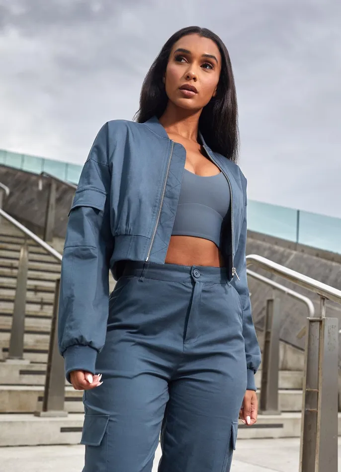 Gym King Tracksuits Women Woven Tracksuit 8211 Storm Blue