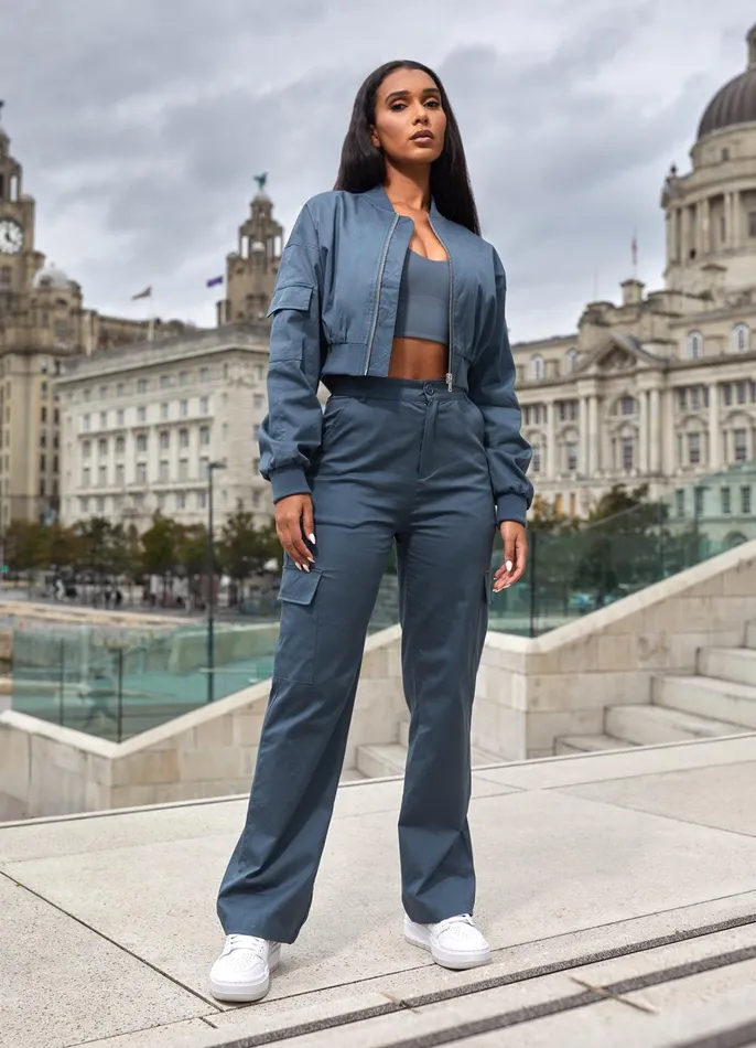 Gym King Tracksuits Women Woven Tracksuit 8211 Storm Blue