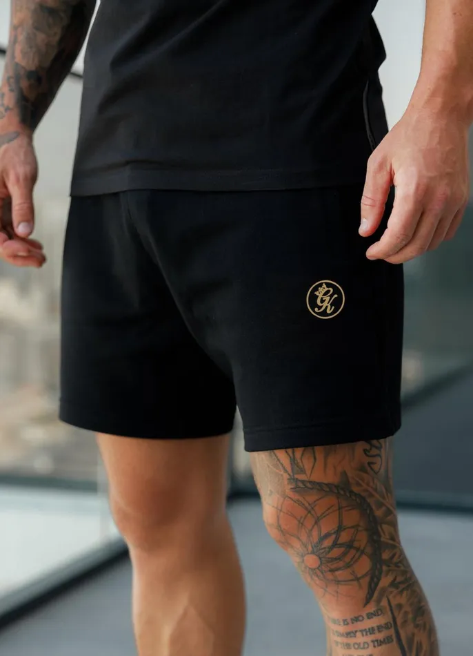 Gym King Twin Sets Men Pro Logo Jersey Short 8211 BlackGold