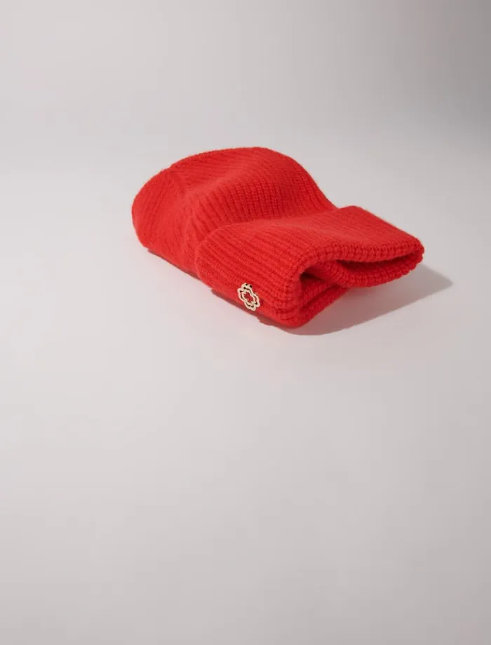 Hats Women Maje Wool And Cashmere Hat Red