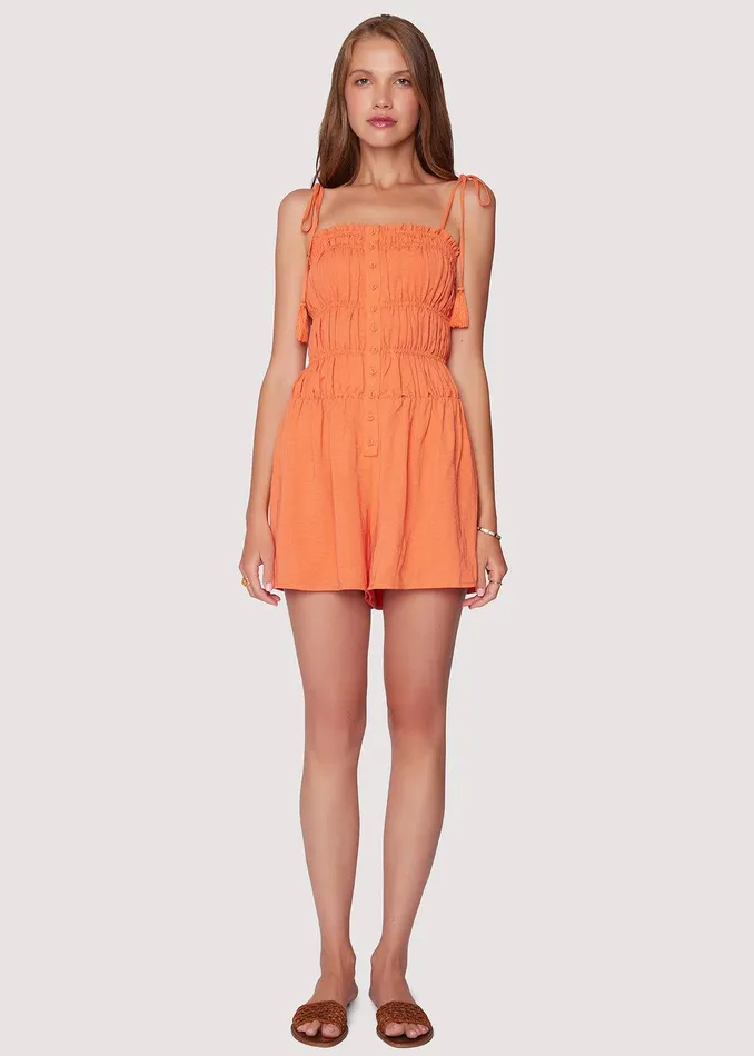 Hibiscus Glow Romper Redorange Women Lost Wander Romper And Jumpsuits