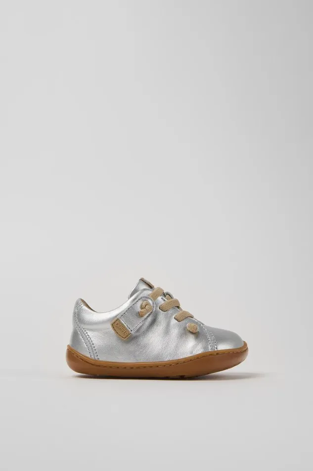 Hook And Loop Kids Camper Peu Silver Leather Kids039 Shoes Hook And Loop Kids Camper Peu Silver Leather Kids039 Shoes