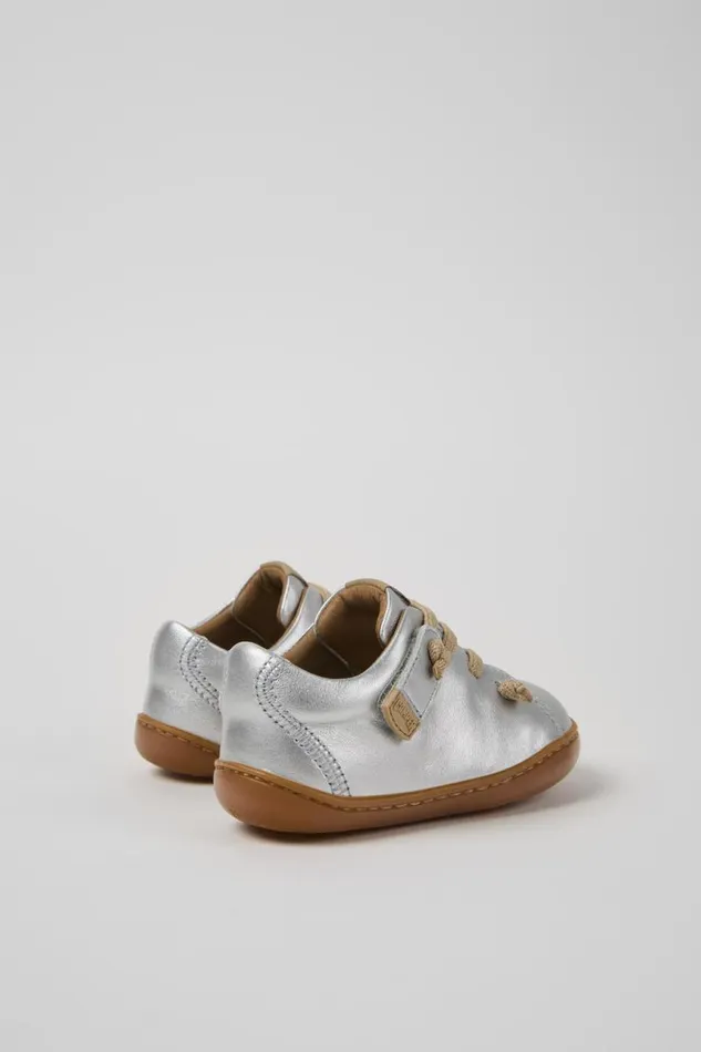 Hook And Loop Kids Camper Peu Silver Leather Kids039 Shoes Hook And Loop Kids Camper Peu Silver Leather Kids039 Shoes