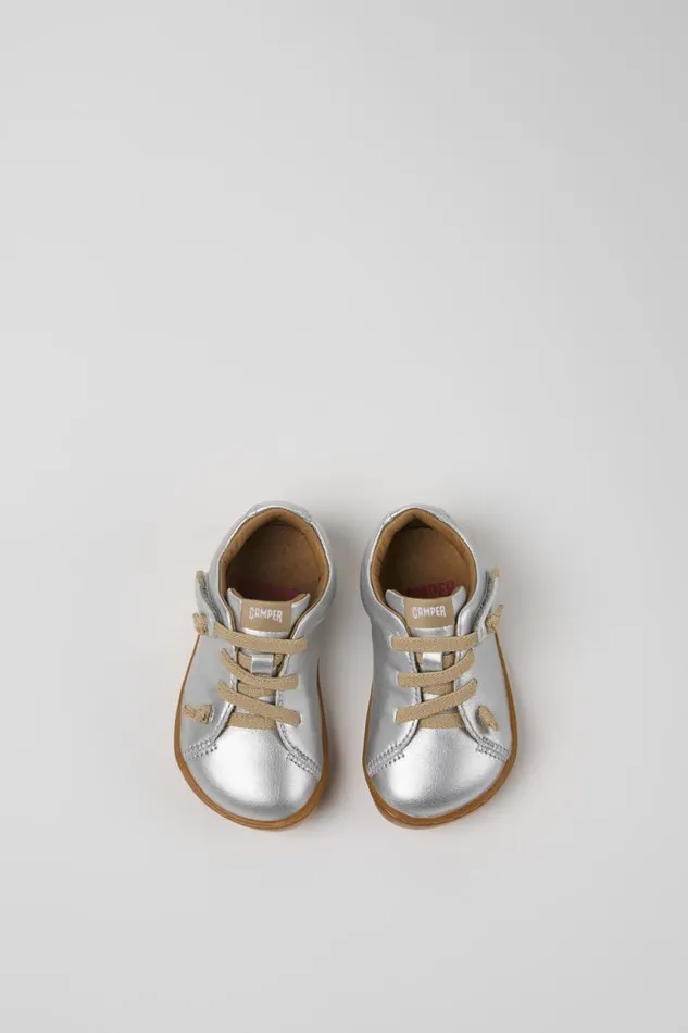 Hook And Loop Kids Camper Peu Silver Leather Kids039 Shoes Hook And Loop Kids Camper Peu Silver Leather Kids039 Shoes