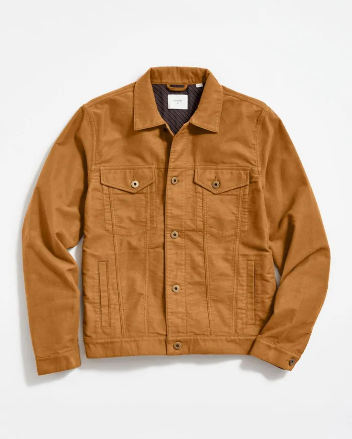 Jackets and Outerwear Men Billy Reid Moleskin Tupelo Trucker Jacket Tobacco