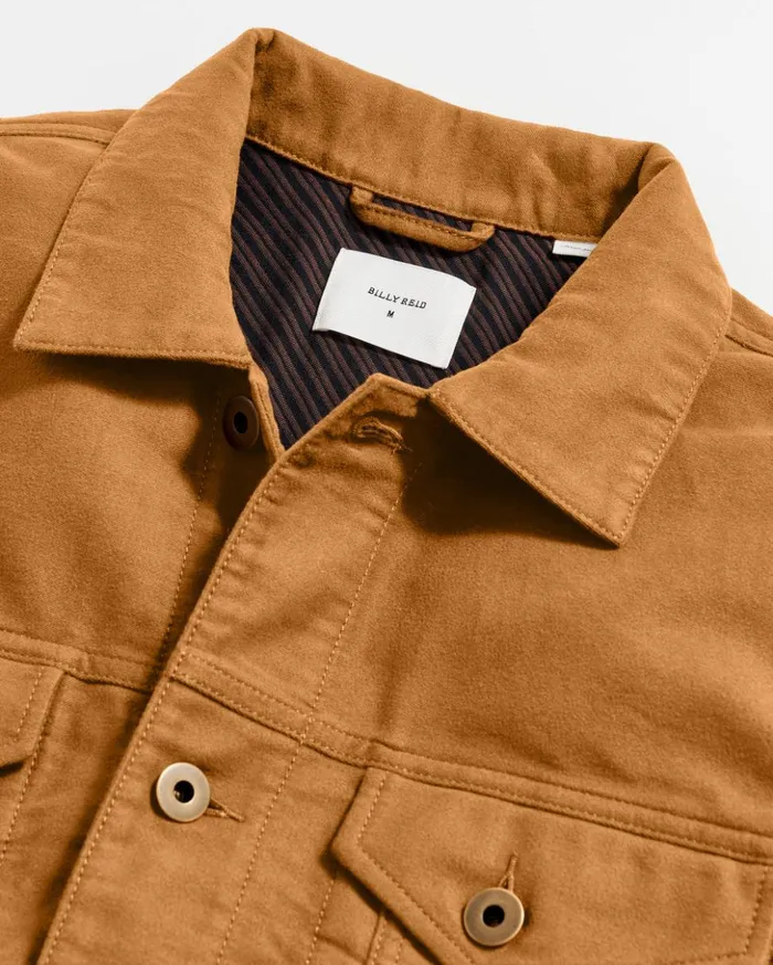 Jackets and Outerwear Men Billy Reid Moleskin Tupelo Trucker Jacket Tobacco