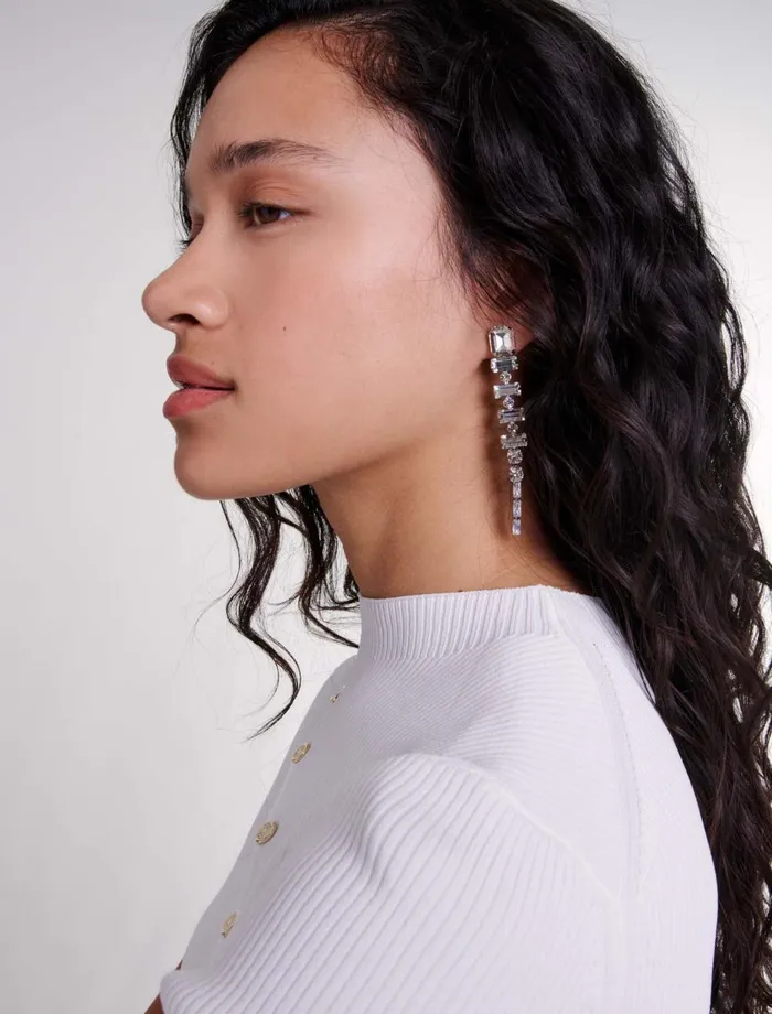 Jewelry Women Maje Cascade Diamant Earrings Silver
