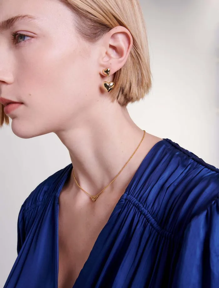 Jewelry Women Maje Heart Earrings Gold