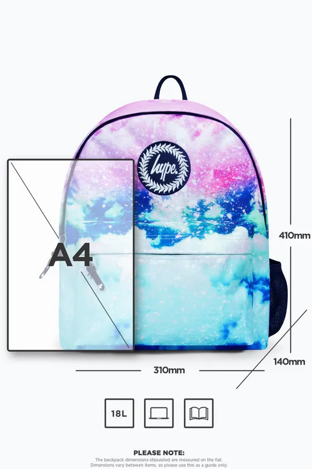 Just Hype Backpacks Hype Iconic PinkBlue Glitter Skies Girls School Backpack