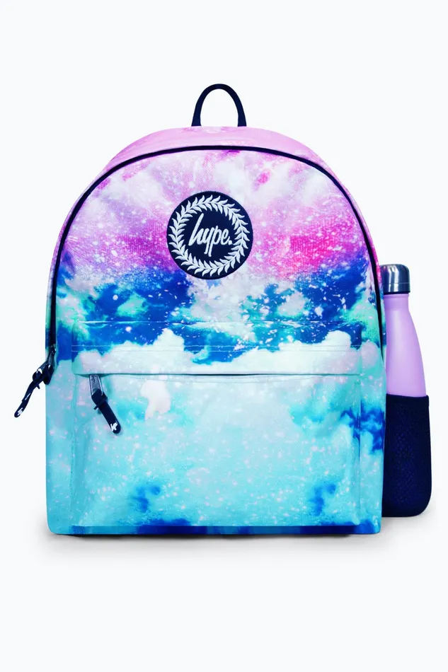 Just Hype Backpacks Hype Iconic PinkBlue Glitter Skies Girls School Backpack