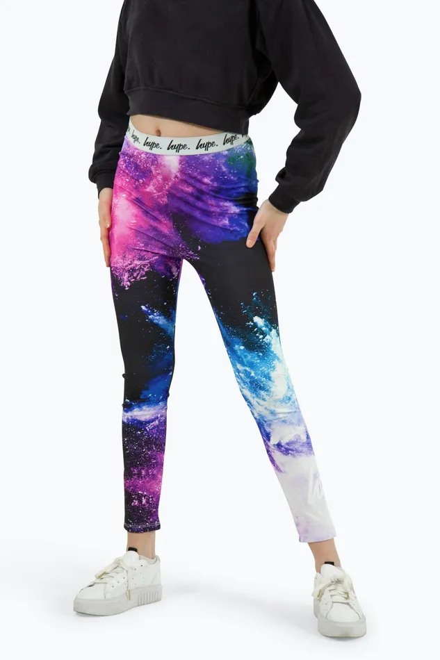 Just Hype Leggings and Bralettes Hype Girls Multi Purple Chalk Leggings